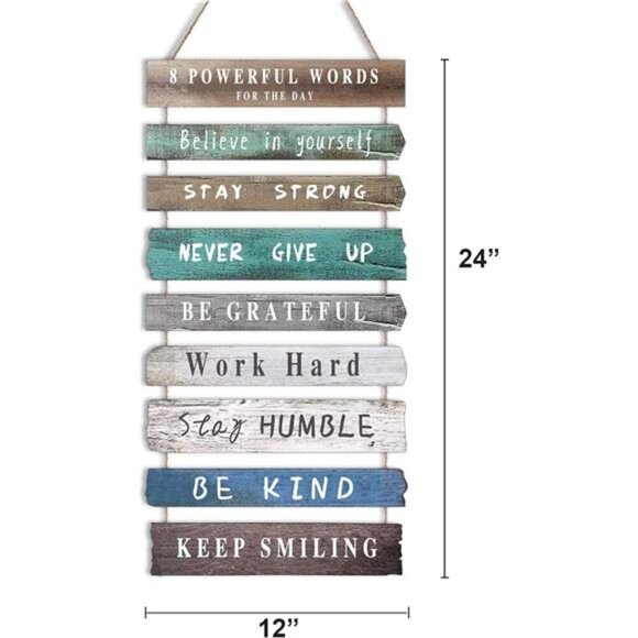 Inspirational Wall Art Decor for Office, Wooden Rustic Hanging Motivational Art - Picture 3 of 8